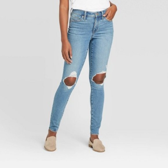 light blue high rise skinny jeans